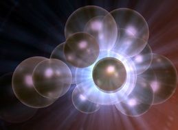 abstract with balls in the light