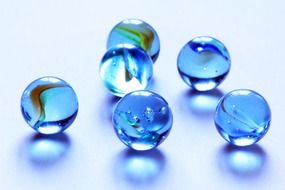 Glass blue marbles