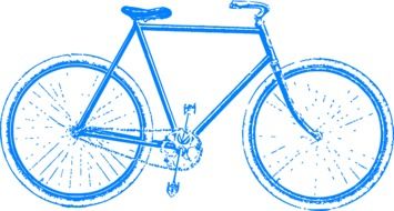 blue bicycle in graphic representation