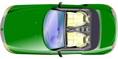 graphic image of a green convertible