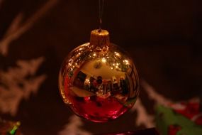 golden christmas tree ball