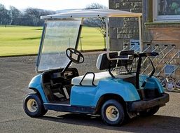 blue golf buggy