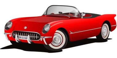 car red cabriolet drawing