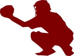 silhouette of baseball catcher