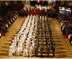 ball dancers and spectators in hall, austria, vienna