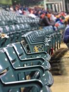 metal seats in the stadium