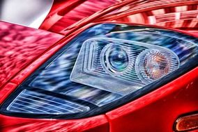 headlight of sports car close up