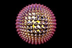 colorful sphere with nipples, fractal