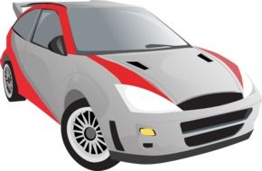 drawing gray car with red stripes