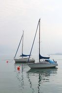 sailboats on the lake on a cloudy day