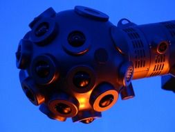 star projector on blue sky background