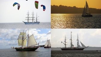 collage clipart of sailing ships