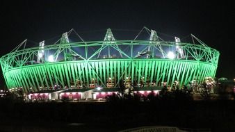 illuminated olympic stadium in london