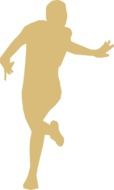 Silhouette of the running person clipart