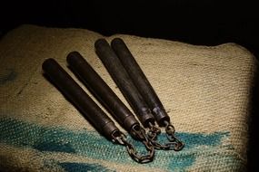 nunchaku, traditional Okinawan martial arts weapon