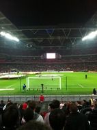 view of the football field from the stands in England