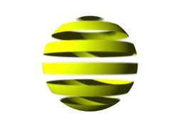 sphere of yellow stripes