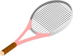 drawing of a tennis racket on a white background