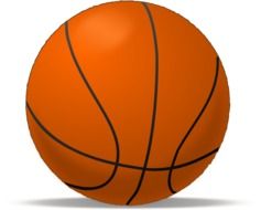 painted orange basketball ball on white background