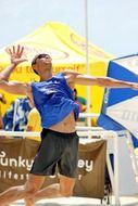 cool beach volleyball player