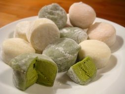 japanese ice cream on a plate