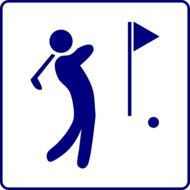 golf course player sign drawing