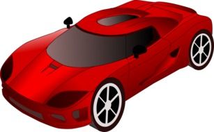 drawing of a red racing car