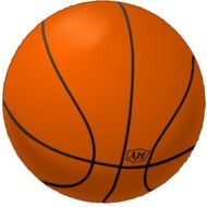 orange basketball ball on white background