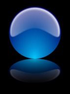 blue glossy sphere with reflection, drawing