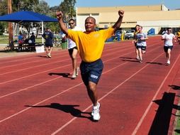 athletics competition on a sunny day