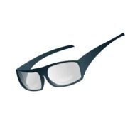 drawn black sunglasses on a white background