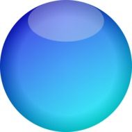 painted blue sphere