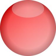 red spherical button