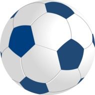 Picture of blue and white soccer ball