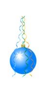 painted blue christmas ball