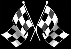 checkered flags on a black background