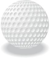 White golf ball drawing on white background