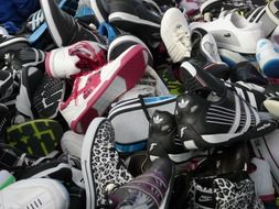 picture of the lots of sneakers on a sale