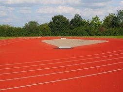 shot put on the sports field