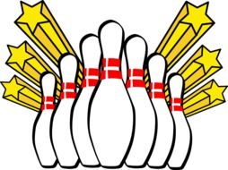 drawn bowling pins