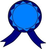 graphic image of a bright blue medal