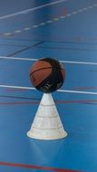 basketball on the cone