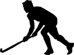 Hockey player silhouette clipart