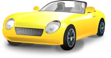 yellow sports car drawing