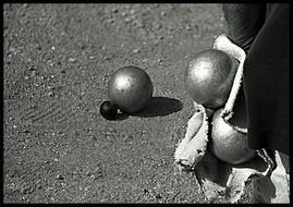 silver petanque balls