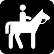 rider on a black pictogram