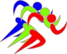 symbols of multicolored runners