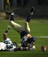 clash in american football close up