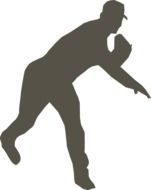 gray baseball player silhouette on a white background
