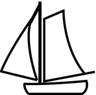 clipart of sport sailboat icon